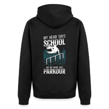 Parkour Free Running Traceur - Veste à capuche bio Premium Unisexe - noir - Dos - Nico (187cm)