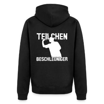 Dart Dartspieler Dartpfeile Darts - Unisex Premium Bio Zip Hoodie - Schwarz - Hinten - Nico (187cm)