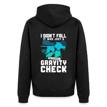 Parkour Free Running Traceur I - Unisex Premium Bio Zip Hoodie - Schwarz - Hinten - Nico (187cm)