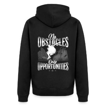 Parkour Free Running Traceur - Unisex Premium Bio Zip Hoodie - Schwarz - Hinten - Nico (187cm)