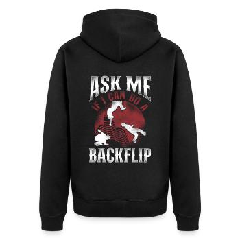 Parkour Free Running Traceur - Veste à capuche bio Premium Unisexe - noir - Dos - Nico (187cm)