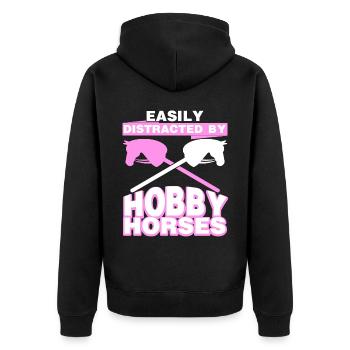 Cheval de loisir Horsing Hobbyhorse - Veste à capuche bio Premium Unisexe - noir - Dos - Nico (187cm)