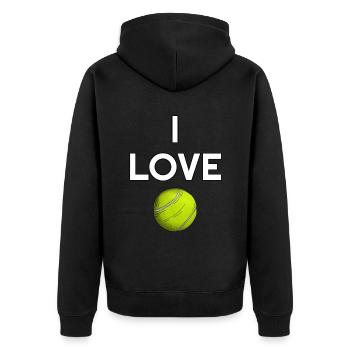 J’adore les fans d’entraînement de club de tennis de tennis - Veste à capuche bio Premium Unisexe - noir - Dos - Nico (187cm)