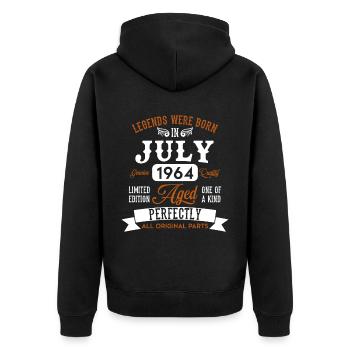 Né en juillet 1964 Legends Cadeau d’anniversaire - Veste à capuche bio Premium Unisexe - noir - Dos - Nico (187cm)