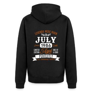 Né en juillet 1986 Legends Cadeau d’anniversaire - Veste à capuche bio Premium Unisexe - noir - Dos - Nico (187cm)