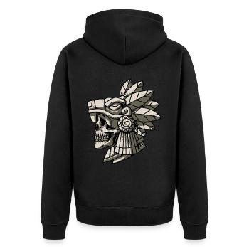 Quetzalcoatl Aztec Skull Maya Ancient Inca Toltek - Unisex Premium Organic Zip Hoodie - black - Back - Nico (187cm)