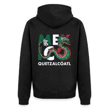 Quetzalcoatl Aztecs Maya Inca Toltec Cadeau - Veste à capuche bio Premium Unisexe - noir - Dos - Nico (187cm)