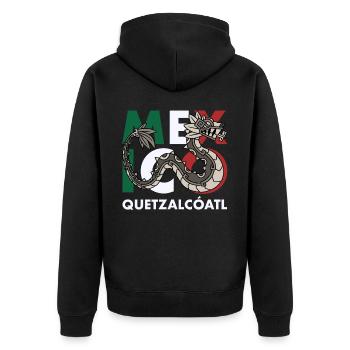 Quetzalcoatl Aztecs Maya Inca Toltec Cadeau - Veste à capuche bio Premium Unisexe - noir - Dos - Nico (187cm)