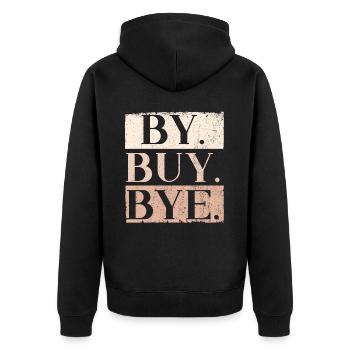 By Buy Bye Grammar Police English Teacher Schre - Unisex Premium Organic Zip Hoodie - black - Back - Nico (187cm)