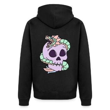 Quetzalcoatl Pastel Goth Skull Aztec Cadeau - Veste à capuche bio Premium Unisexe - noir - Dos - Nico (187cm)