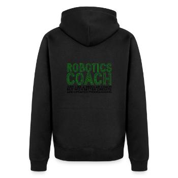 Robotics coach just like a regular coach - Tech - Unisex Premium Organic Zip Hoodie - black - Back - Nico (187cm)