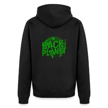 Développeur de logiciels Hack the Planet - - Veste à capuche bio Premium Unisexe - noir - Dos - Nico (187cm)