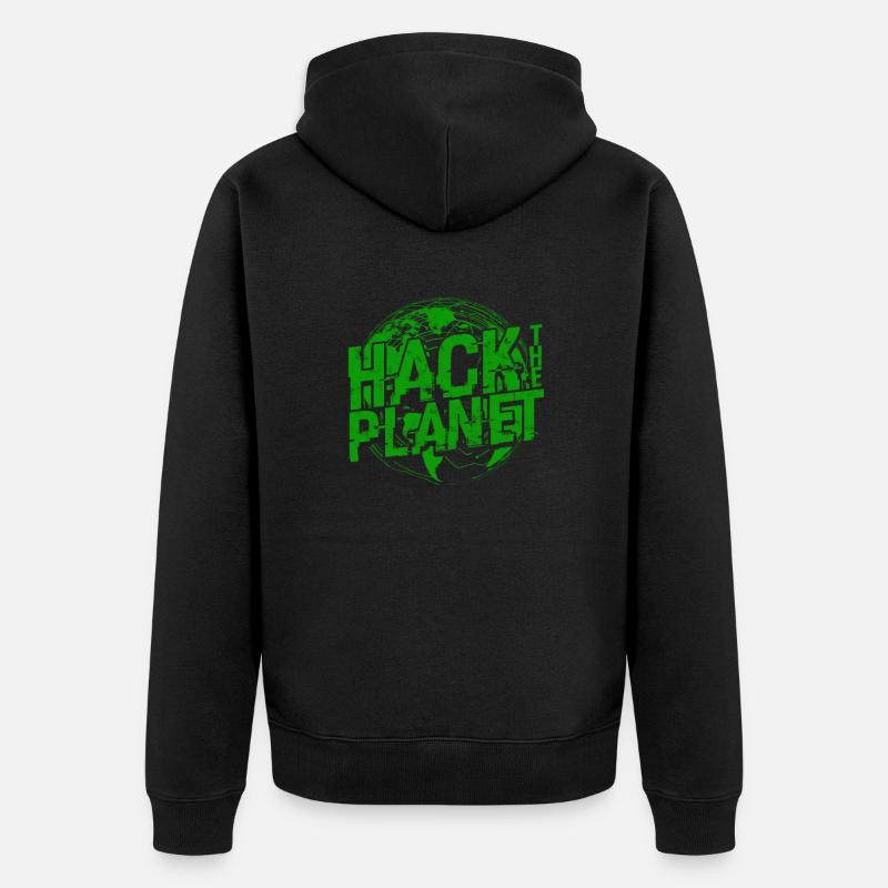 Hack the Planet Softwareentwickler - - Unisex Premium Bio Zip Hoodie - Schwarz