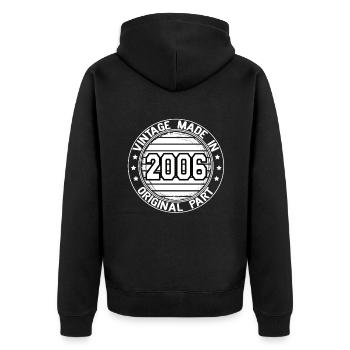 Vintage Made In 2006 Original Part Geburtstag 2006 - Unisex Premium Bio Zip Hoodie - Schwarz - Hinten - Nico (187cm)