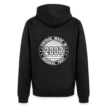 Vintage Made In 2007 Original Part Birthday 2007 - Unisex Premium Organic Zip Hoodie - black - Back - Nico (187cm)
