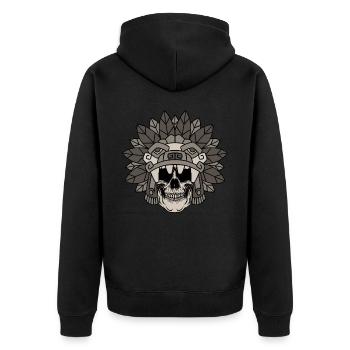 Quetzalcoatl Aztec Gothic Skull Goth Maya Inca G - Veste à capuche bio Premium Unisexe - noir - Dos - Nico (187cm)