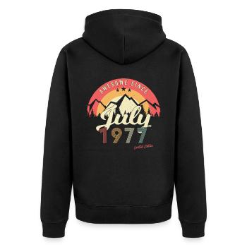Meilleurs vœux d’anniversaire 1977 Juillet - Veste à capuche bio Premium Unisexe - noir - Dos - Nico (187cm)