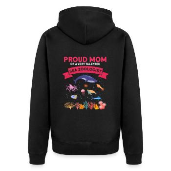 Fière Maman Océan Zooologiste Zooologie Mer - Veste à capuche bio Premium Unisexe - noir - Dos - Nico (187cm)