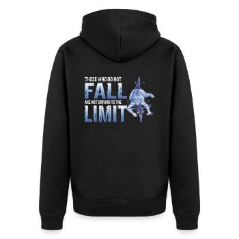Those who do not fall are not driving to the limit - Unisex Premium Organic Zip Hoodie - black - Back - Nico (187cm)