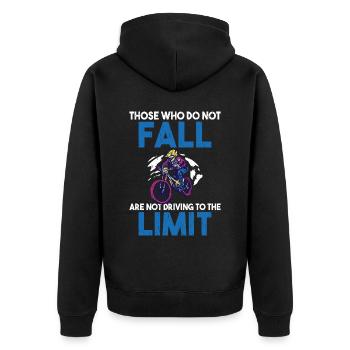 Those who do not fall are not driving to the limit - Unisex Premium Organic Zip Hoodie - black - Back - Nico (187cm)