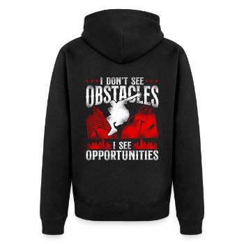 Parkour Free Running Traceur - Unisex Premium Organic Zip Hoodie - black - Back - Nico (187cm)