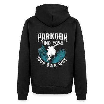 Parkour Free Running Traceur - Veste à capuche bio Premium Unisexe - noir - Dos - Nico (187cm)