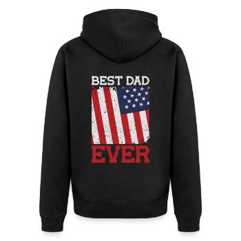 Meilleur papa patriotique de tous les temps Fête des Pères - Veste à capuche bio Premium Unisexe - noir - Dos - Nico (187cm)