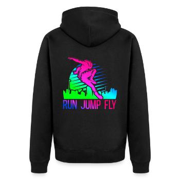 Parkour Free Running Traceur 80S - Veste à capuche bio Premium Unisexe - noir - Dos - Nico (187cm)