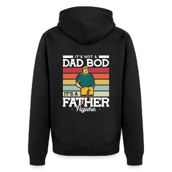 Its not a Dad Bod its a Father Figure Father's Day - Unisex Premium Organic Zip Hoodie - black - Back - Nico (187cm)