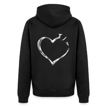 Parkour Free Running Traceur Heart - Unisex Premium Organic Zip Hoodie - black - Back - Nico (187cm)