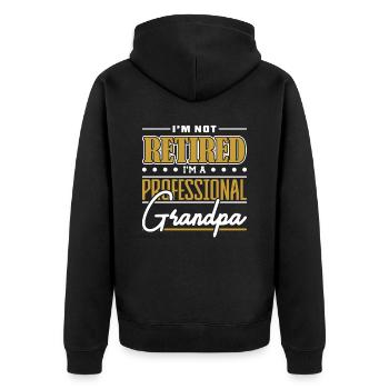 Dans le non retraité à la fête professionnelle des pères de grand-père - Veste à capuche bio Premium Unisexe - noir - Dos - Nico (187cm)
