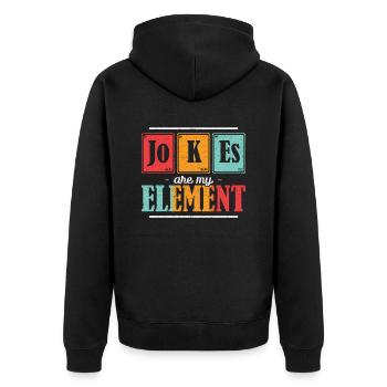 Papa JoKEs est mon élément Fête des Pères - Veste à capuche bio Premium Unisexe - noir - Dos - Nico (187cm)