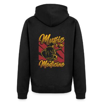 La musique est ma médecine Mélomanes - Veste à capuche bio Premium Unisexe - noir - Dos - Nico (187cm)