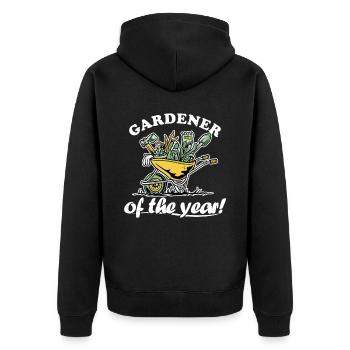 Gardener of the Year Hobby Plants Whisperer Flowers - Unisex Premium Organic Zip Hoodie - black - Back - Nico (187cm)