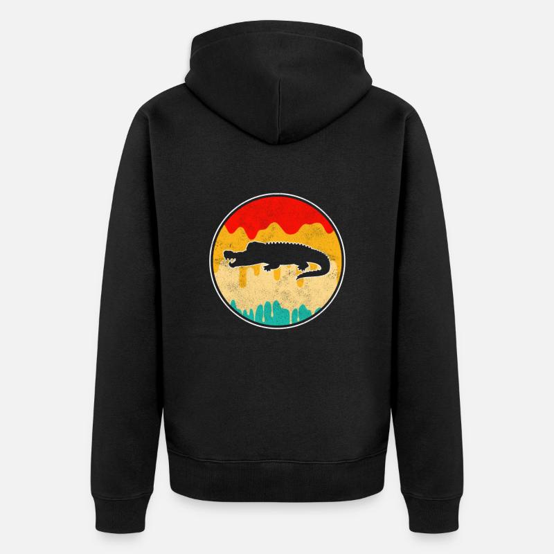 Crocodile Rétro - Veste à capuche bio Premium Unisexe - noir