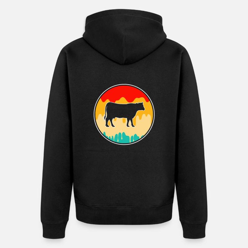 Bœuf de vache Retro - Veste à capuche bio Premium Unisexe - noir