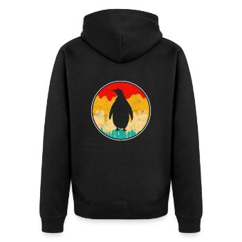 Pingouin rétro - Veste à capuche bio Premium Unisexe - noir - Dos - Nico (187cm)