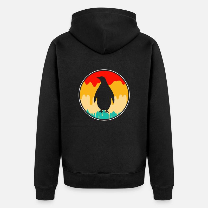 Pingouin Rétro - Veste à capuche bio Premium Unisexe - noir
