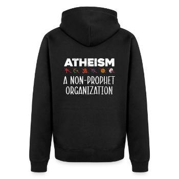 Athéisme Une organisation non-prophète athée - Veste à capuche bio Premium Unisexe - noir - Dos - Nico (187cm)
