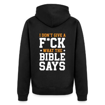 Agnosticism Atheism Anti-Religion Agnostic Devil - Unisex Premium Organic Zip Hoodie - black - Back - Nico (187cm)