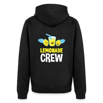 Lemonade Crew Juice Stand - Unisex Premium Bio Zip Hoodie - Schwarz - Hinten - Nico (187cm)