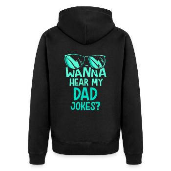 Papa Witz Dad Joke Vater Jokes - Unisex Premium Bio Zip Hoodie - Schwarz - Hinten - Nico (187cm)