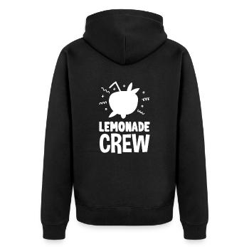 Lemonade Crew Juice Stand - Unisex Premium Bio Zip Hoodie - Schwarz - Hinten - Nico (187cm)