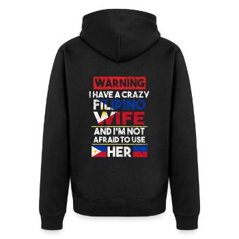 Philippines Filipina Flag Femme Mariage I Cadeau - Veste à capuche bio Premium Unisexe - noir - Dos - Nico (187cm)