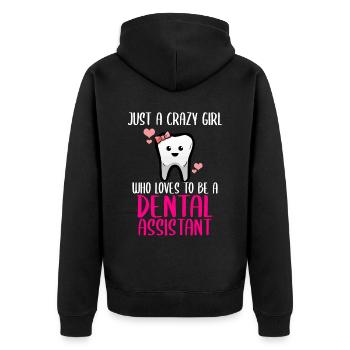 Zahnarzt Zahnarzthelferin Beruf Praxis I Geschenk - Unisex Premium Bio Zip Hoodie - Schwarz - Hinten - Nico (187cm)