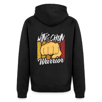 Wing Chun Warrior Martial Arts Trainer Martial Arts - Unisex Premium Organic Zip Hoodie - black - Back - Nico (187cm)