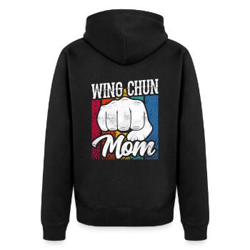 Wing Chun Mama Trainer Martial Arts Martial Arts - Unisex Premium Organic Zip Hoodie - black - Back - Nico (187cm)