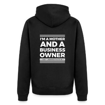 Entrepreneur Motivation Small Business - Unisex Premium Bio Zip Hoodie - Schwarz - Hinten - Nico (187cm)