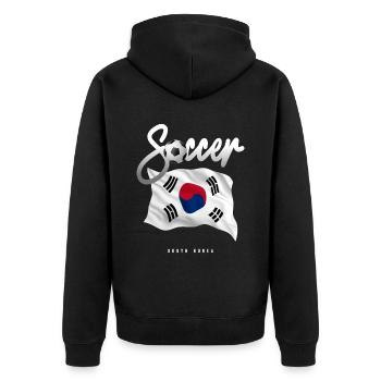 South Korea Soccer - Korean Flag - Unisex Premium Organic Zip Hoodie - black - Back - Nico (187cm)