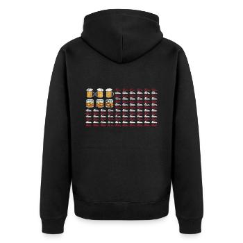 Pontoon Boat American Flag Bourbon Beer 4th of - Unisex Premium Organic Zip Hoodie - black - Back - Nico (187cm)